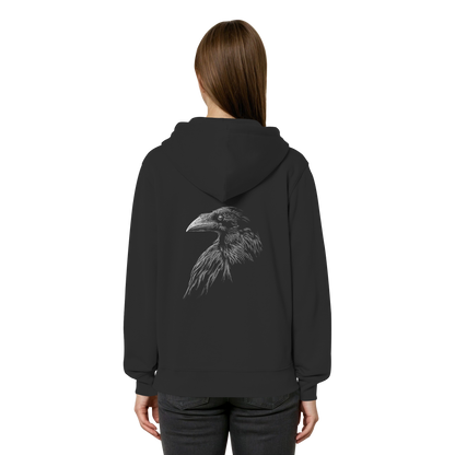 Kritzelkunst Rabe Krähe - Organic Relaxed Zipper