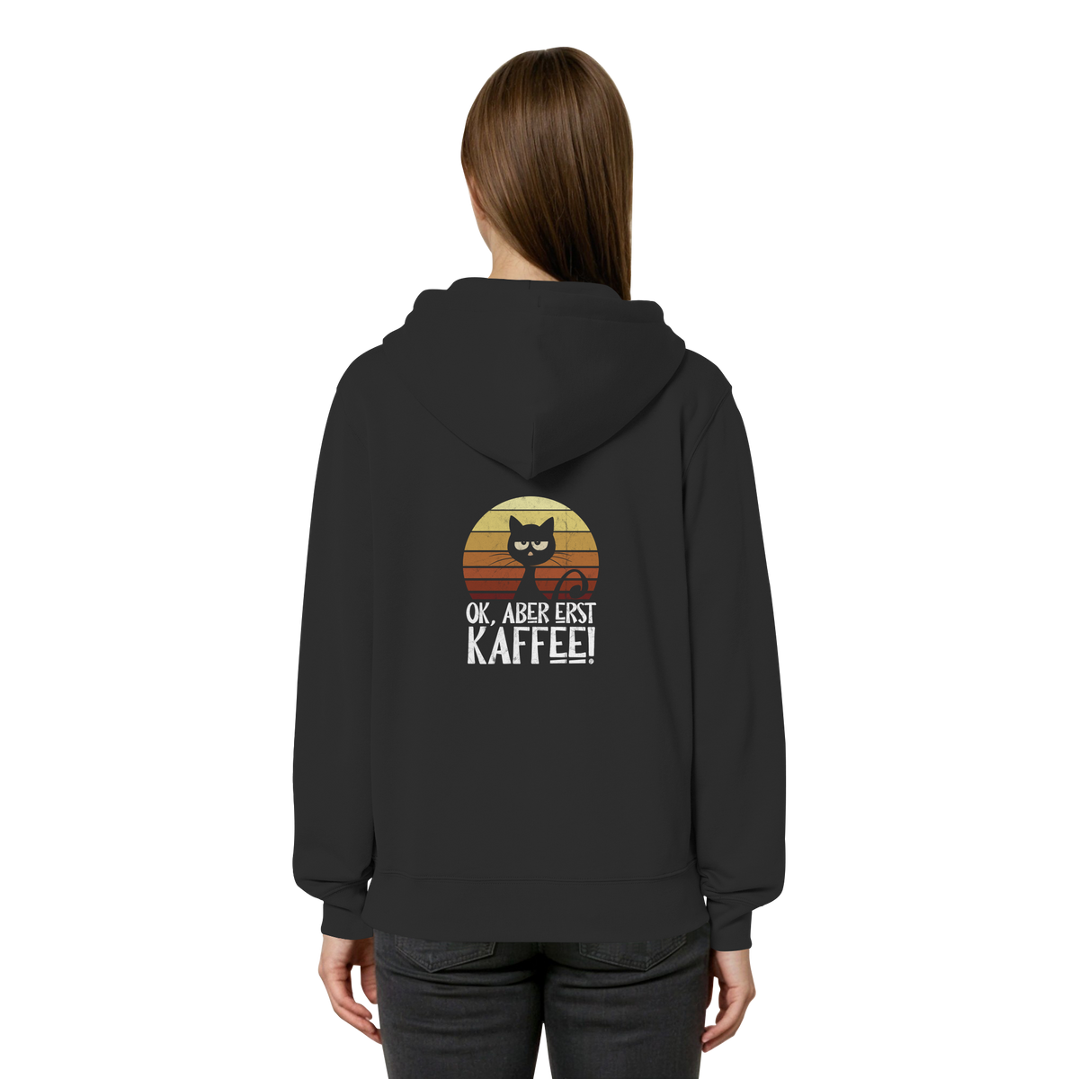 Ok, aber erst Kaffee | launische Katze - Organic Relaxed Zipper