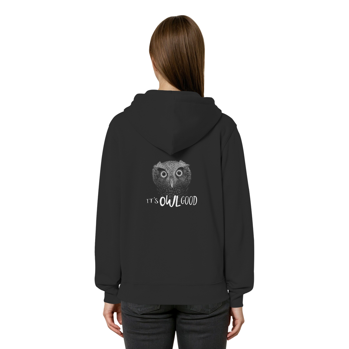 OWL Good | Kritzel-Kunst-Eule - Organic Relaxed Zipper