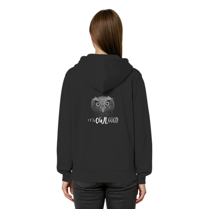 OWL Good | Kritzel-Kunst-Eule - Organic Relaxed Zipper
