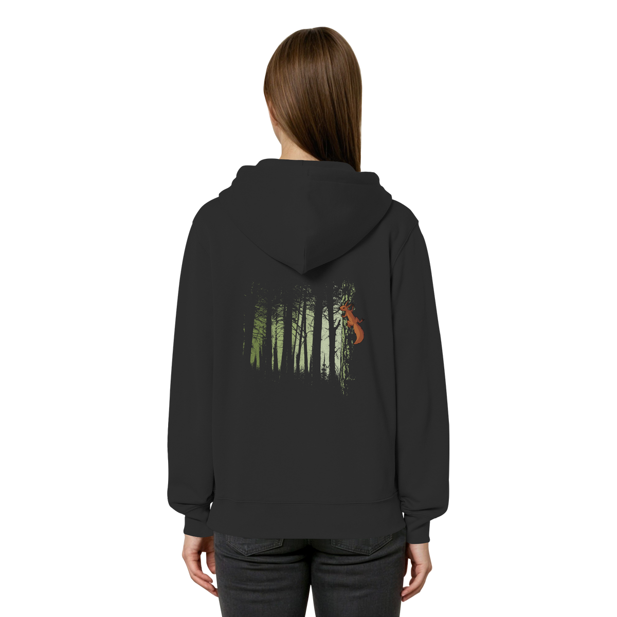 Eichhörnchen im Zwielicht-Wald - Organic Relaxed Zipper