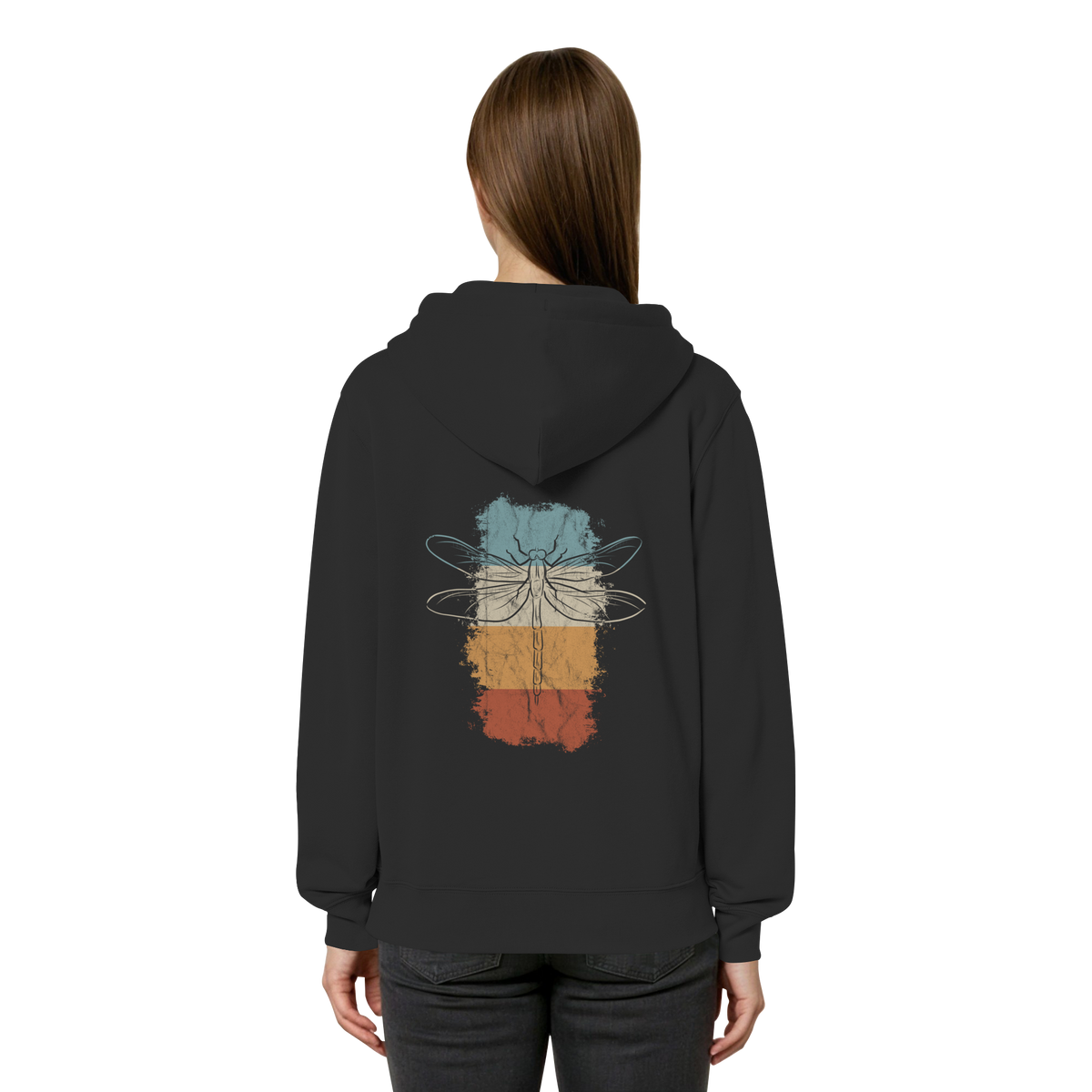 Retro Kunst Libelle | Vintage Dragonfly - Organic Relaxed Zipper