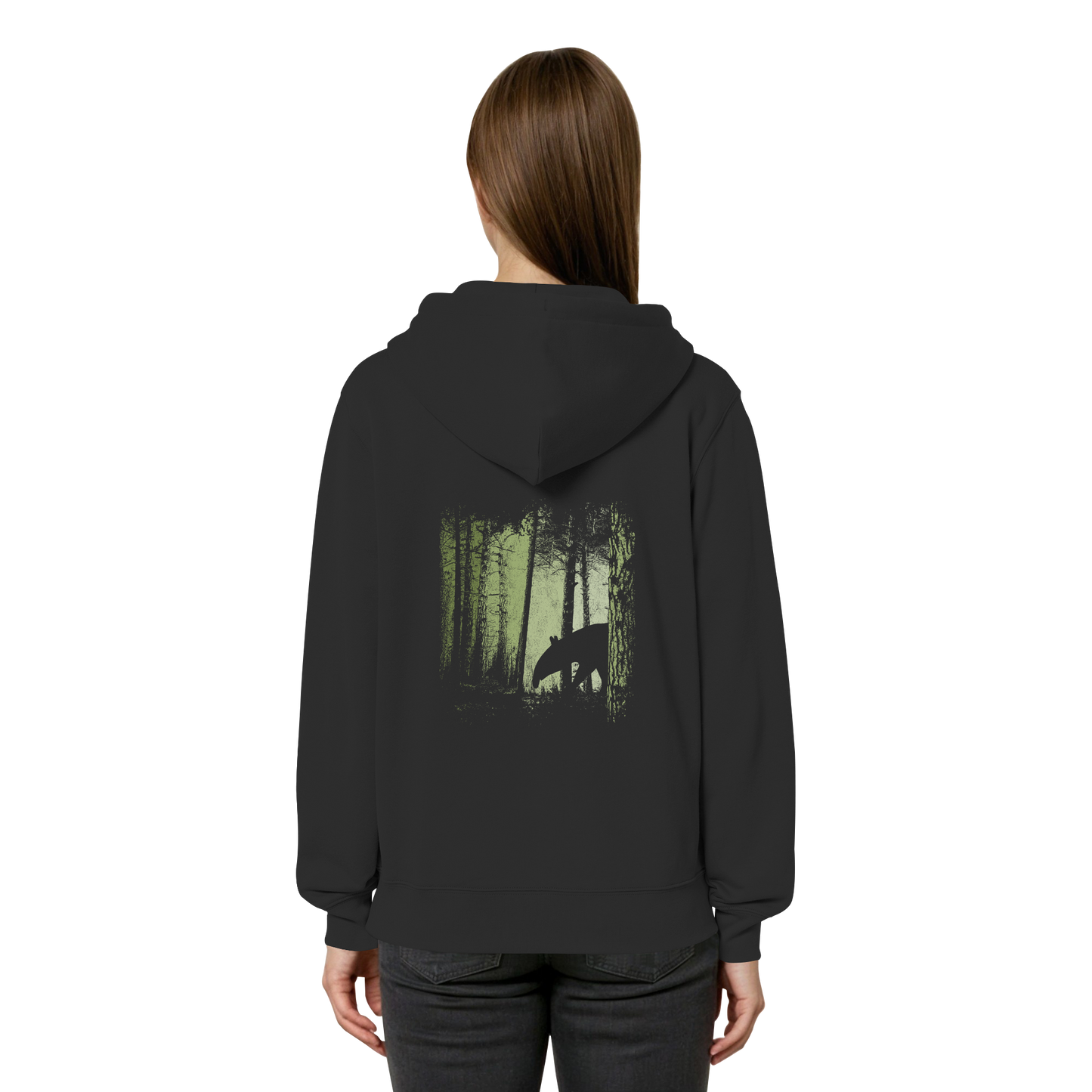Lässiger Tapir im Zwielicht Wald - Organic Relaxed Zipper