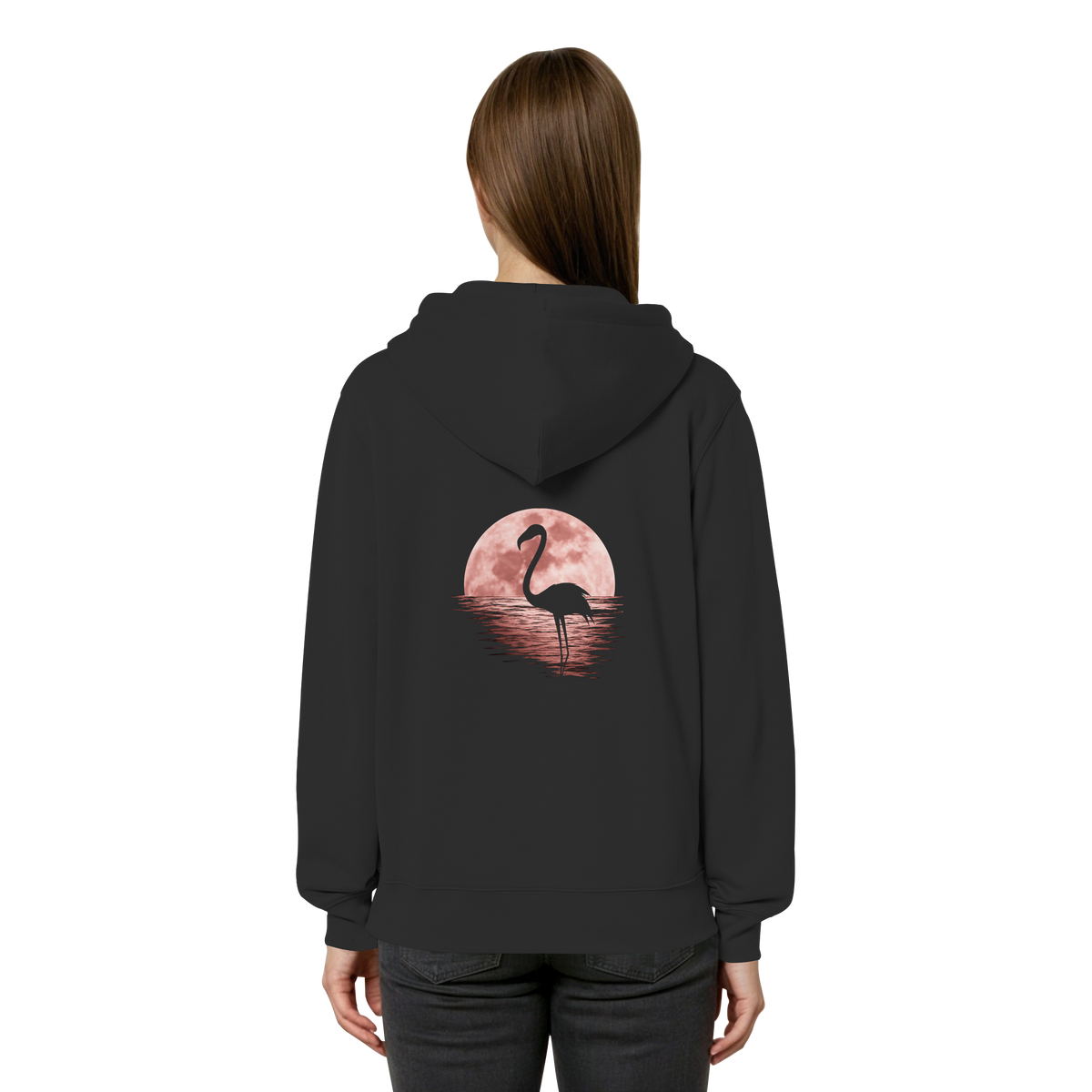 Rosa Vollmond Flamingo - Organic Relaxed Zipper