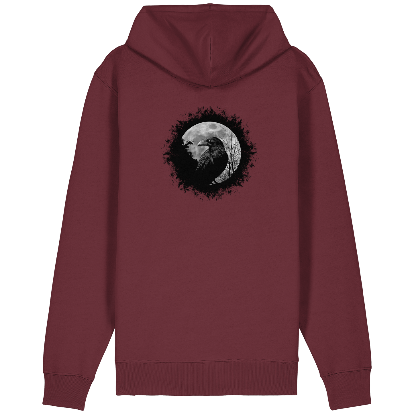 Schwarzer Rabe bei Vollmond  - Organic Relaxed Zipper
