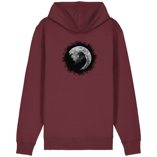 Schwarzer Rabe bei Vollmond  - Organic Relaxed Zipper