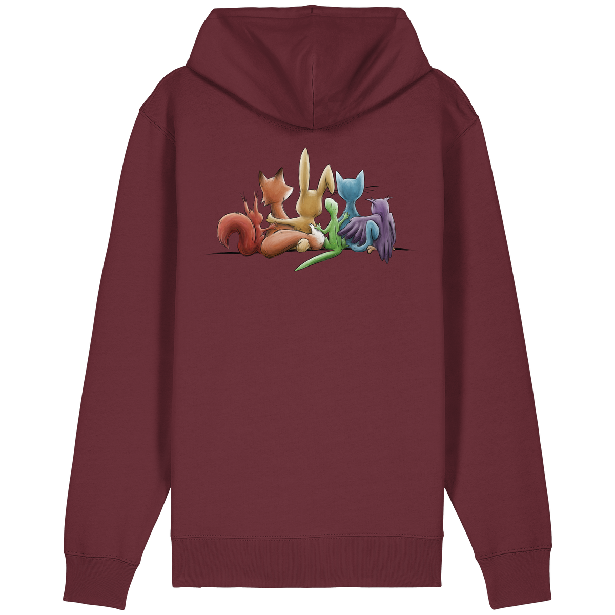 Regenbogen Tiere für Freundschaft, Toleranz und Vielfalt - Organic Relaxed Zipper