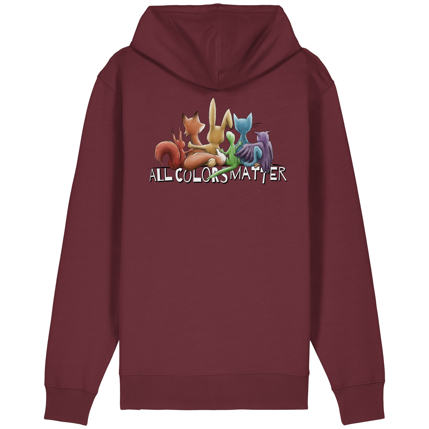 All Colors Matter! Regenbogen Tiere für Vielfalt - Organic Relaxed Zipper