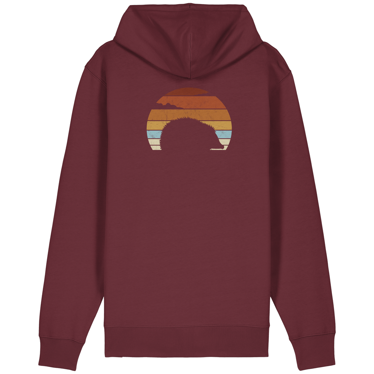 Retro Igel Silhouette im Sonnenuntergang - Organic Relaxed Zipper