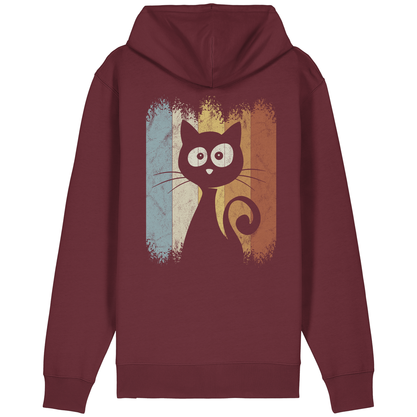 Retro Katze Silhouette - Organic Relaxed Zipper