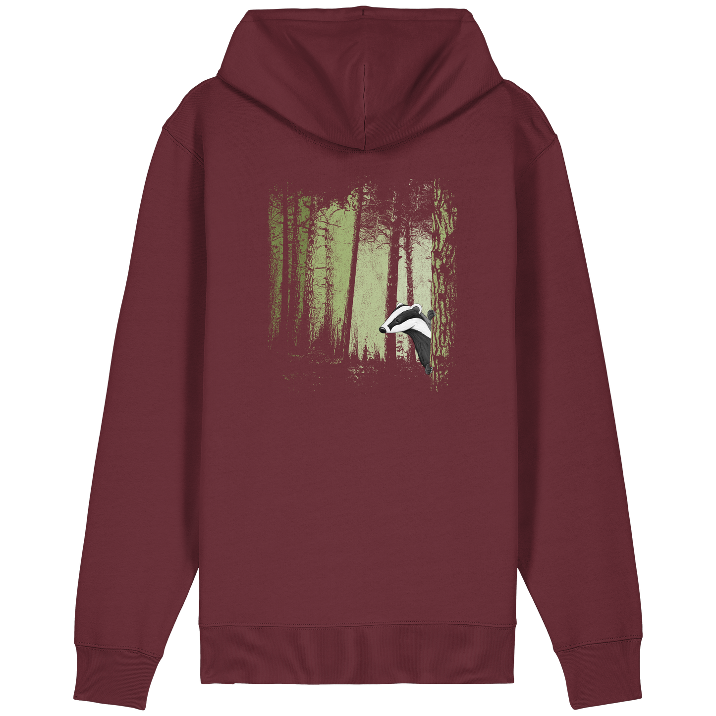 frecher Dachs im Zwielicht Wald - Organic Relaxed Zipper