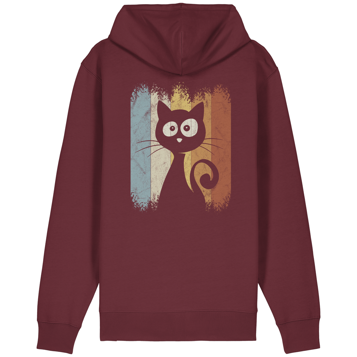 Retro Katze Silhouette - Organic Relaxed Zipper