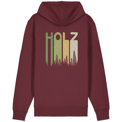 Holz Retro Wald Schriftzug - Organic Relaxed Zipper