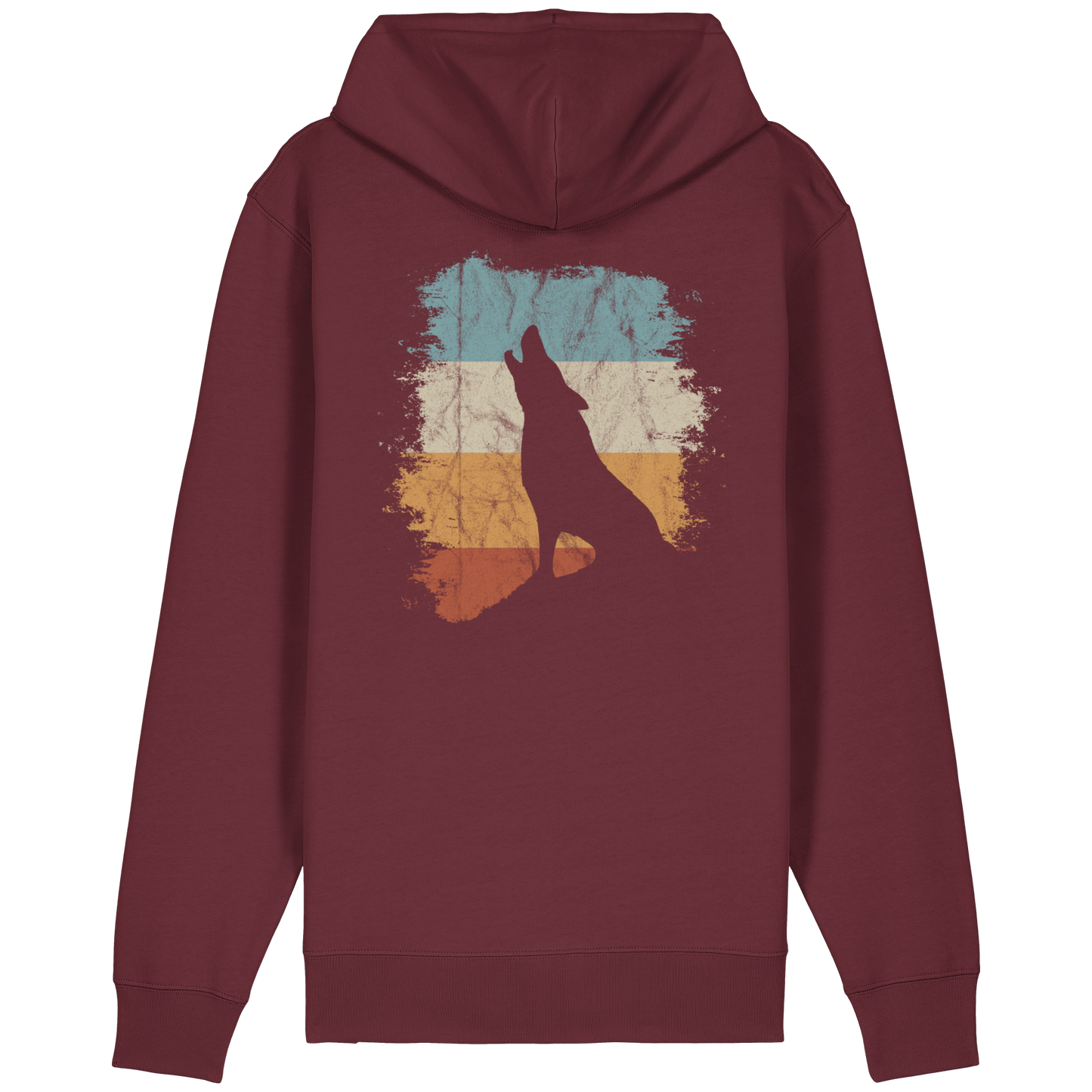 Retro Style lässig heulender Wolf  - Organic Relaxed Zipper