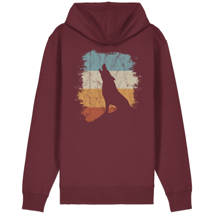 Retro Style lässig heulender Wolf  - Organic Relaxed Zipper