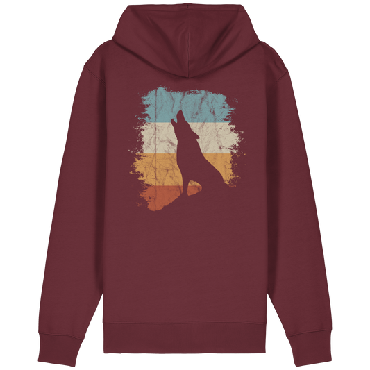 Retro Style lässig heulender Wolf  - Organic Relaxed Zipper