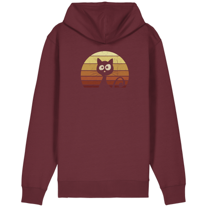 Katze vor Retro Sonnenuntergang - Organic Relaxed Zipper