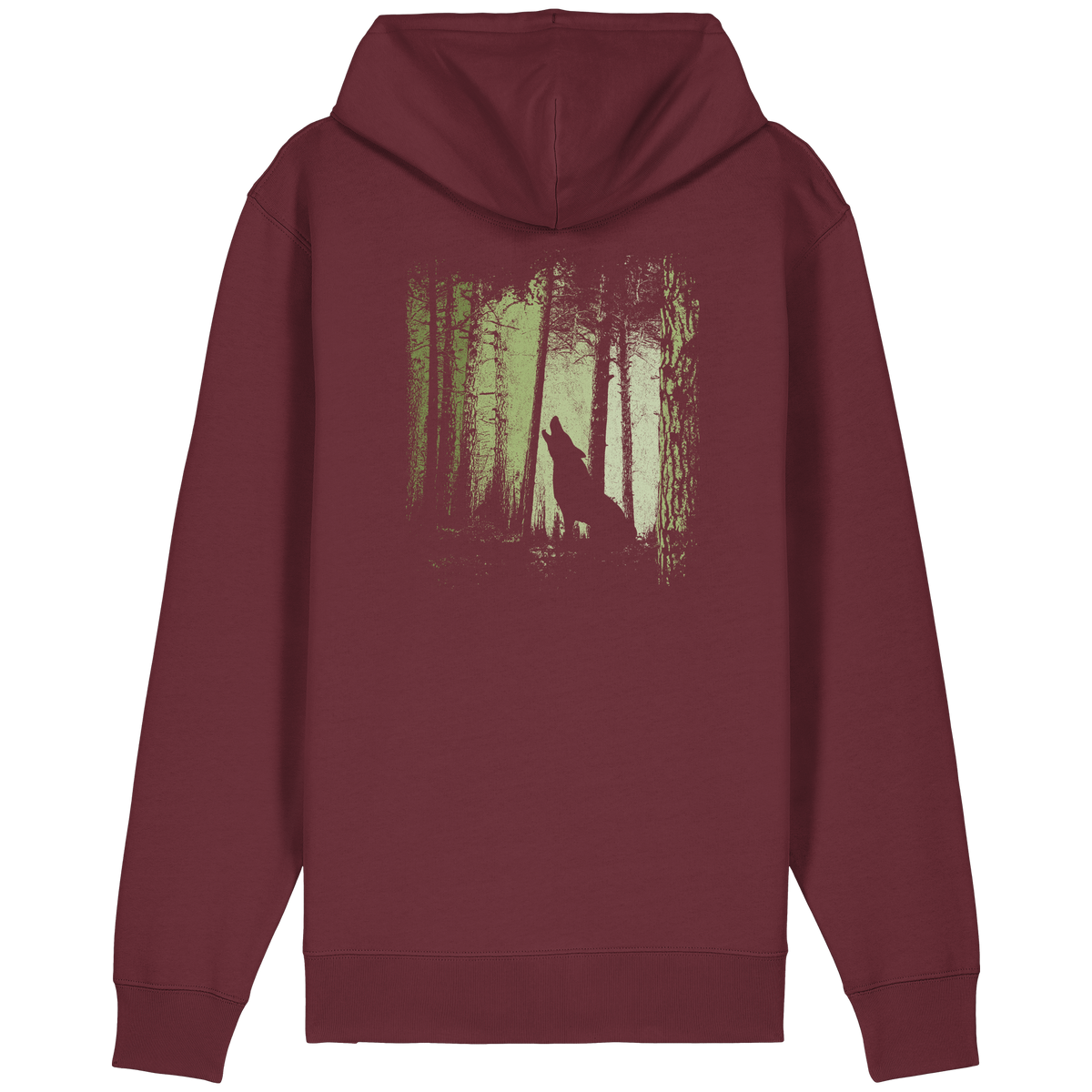 Einsamer Wolf im Zwielicht Wald  - Organic Relaxed Zipper