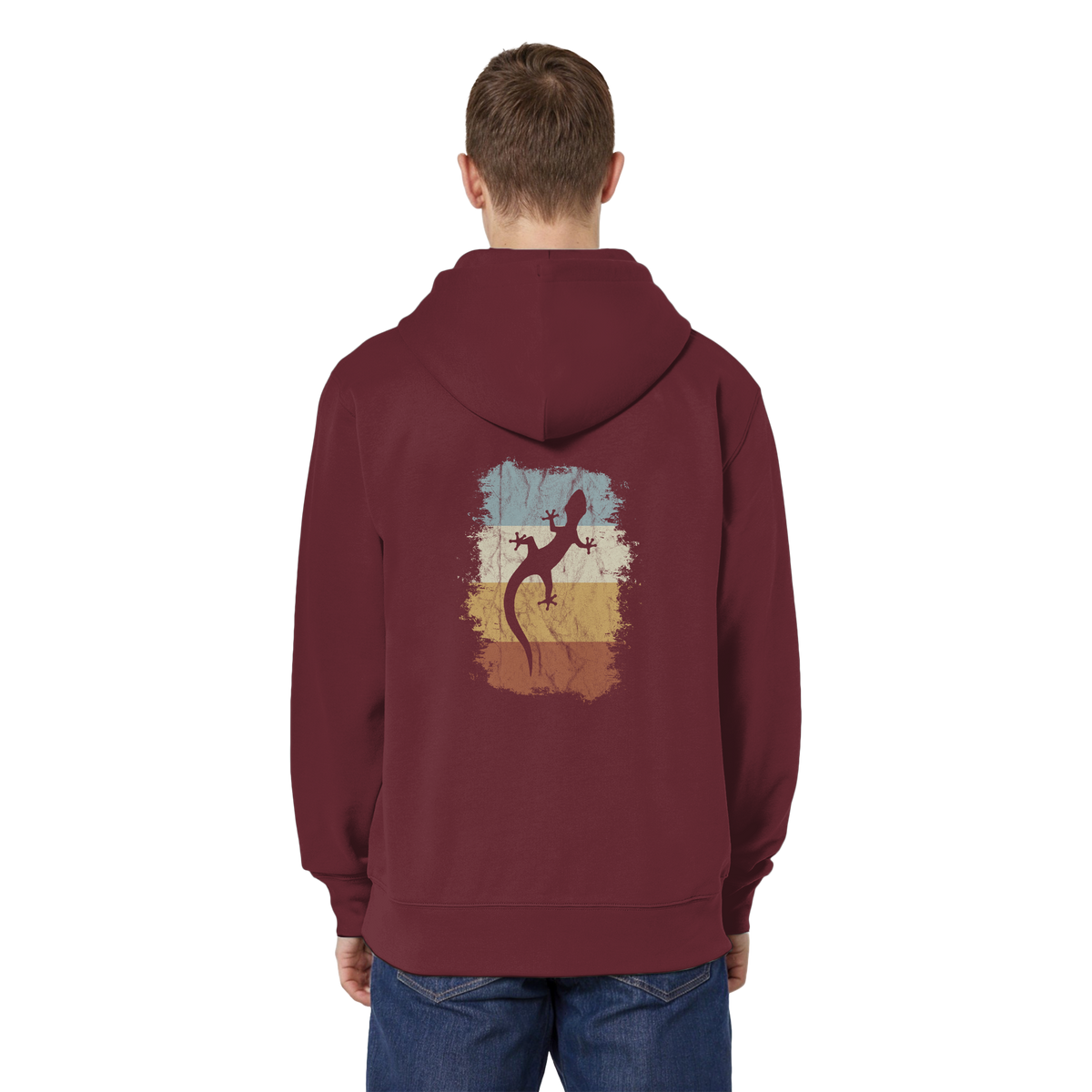 Retro Gecko Salamander Silhouette - Organic Relaxed Zipper