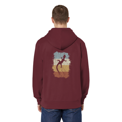 Retro Gecko Salamander Silhouette - Organic Relaxed Zipper