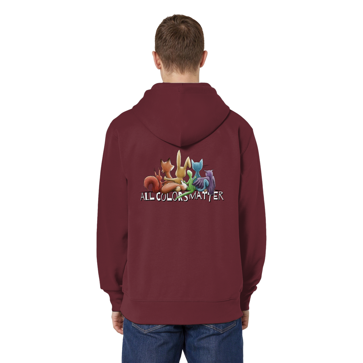 All Colors Matter! Regenbogen Tiere für Vielfalt - Organic Relaxed Zipper