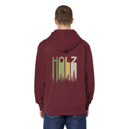 Holz Retro Wald Schriftzug - Organic Relaxed Zipper