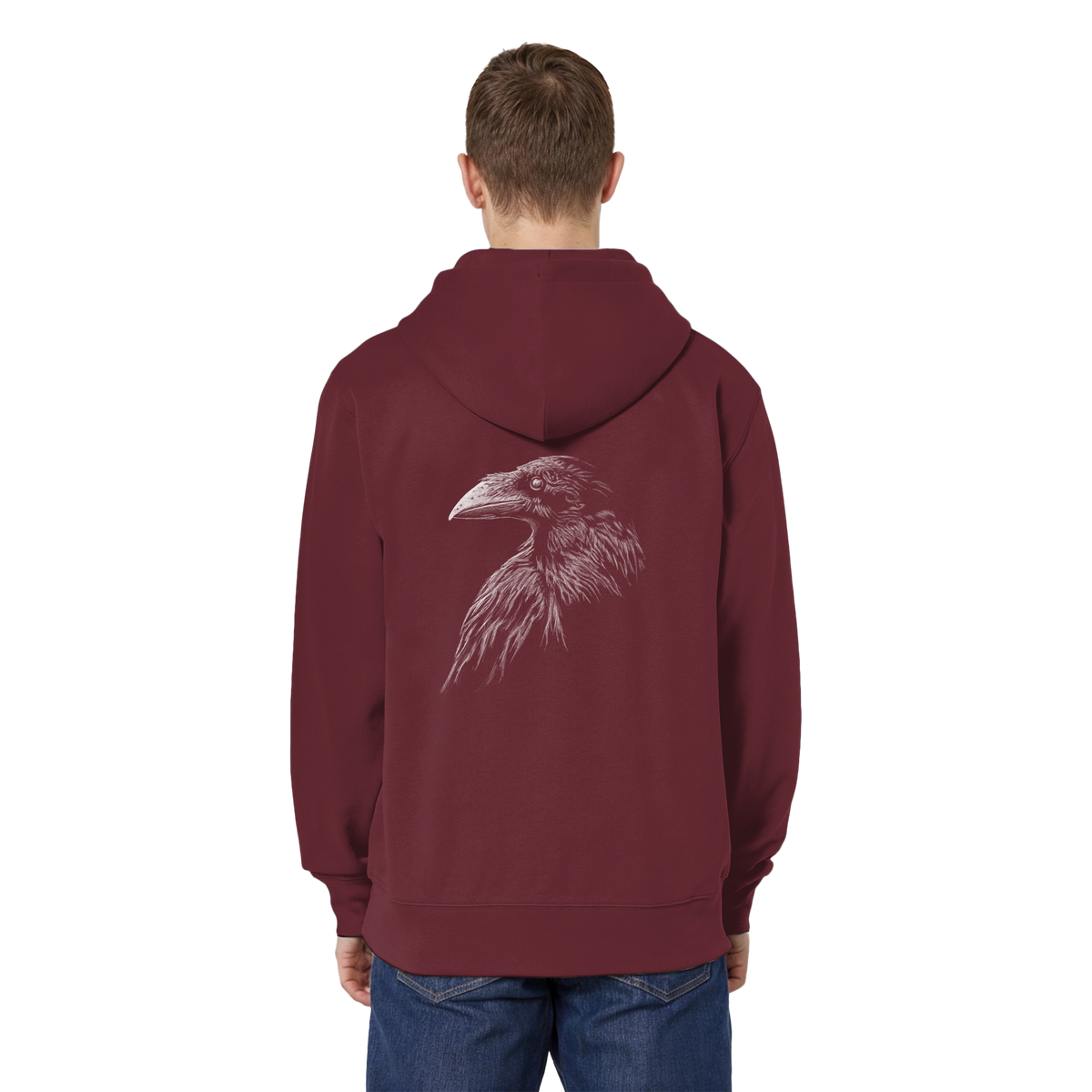 Kritzelkunst Rabe Krähe - Organic Relaxed Zipper
