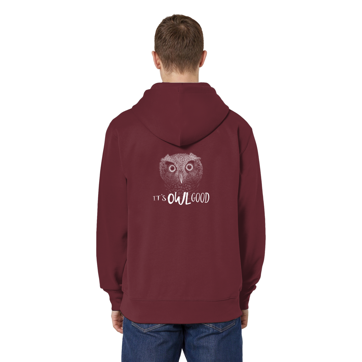 OWL Good | Kritzel-Kunst-Eule - Organic Relaxed Zipper