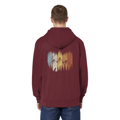 Retro Wald, Berge und Wolf  - Organic Relaxed Zipper