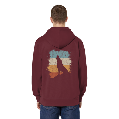 Retro Style lässig heulender Wolf  - Organic Relaxed Zipper