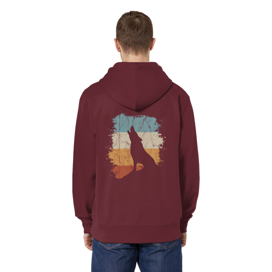 Retro Style lässig heulender Wolf  - Organic Relaxed Zipper