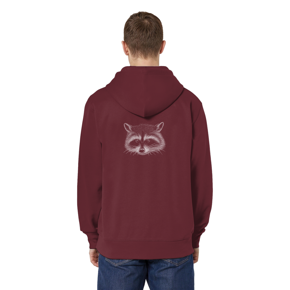 Waschbär Illustration Kritzelkunst - Organic Relaxed Zipper