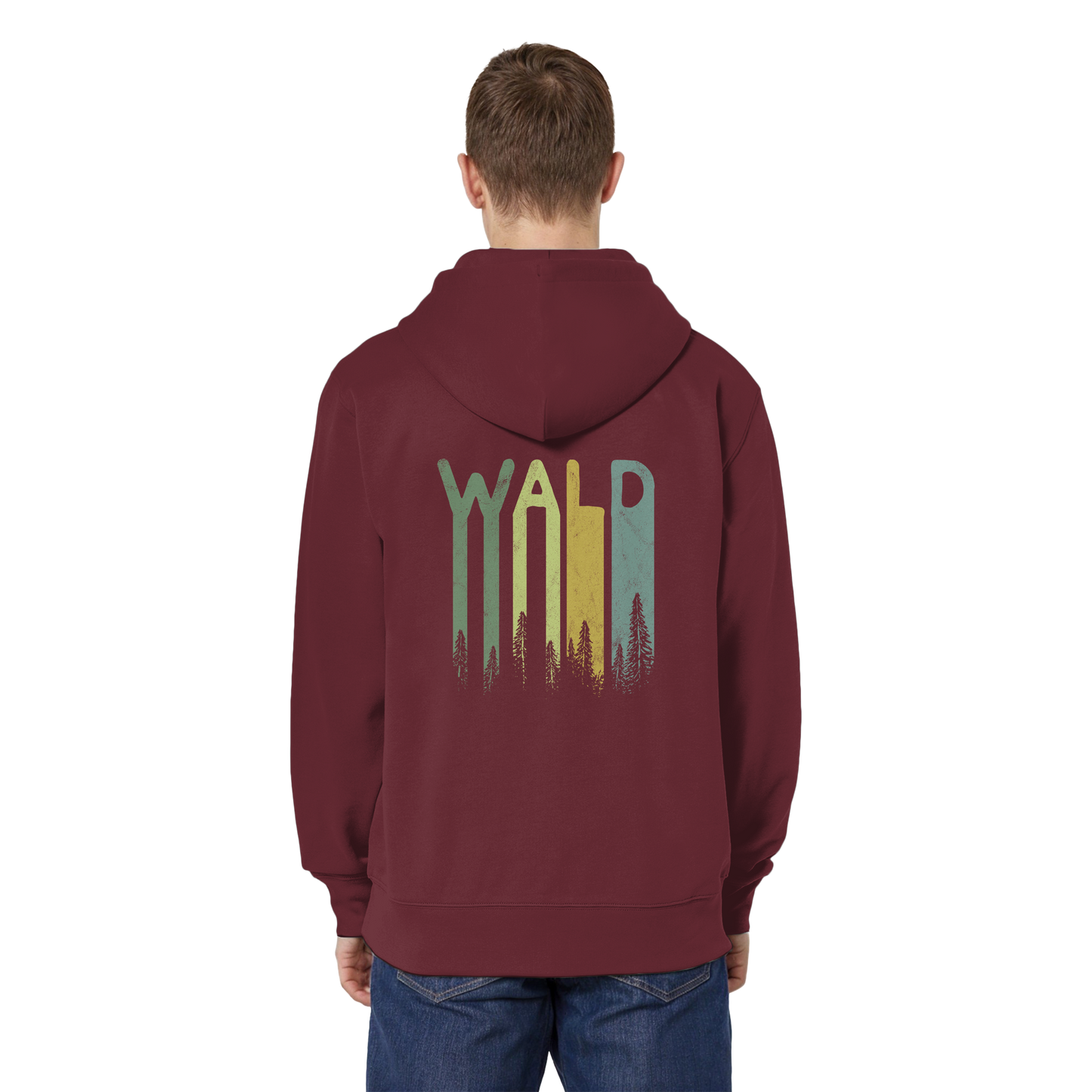 Wald Retro Forst Schriftzug - Organic Relaxed Zipper