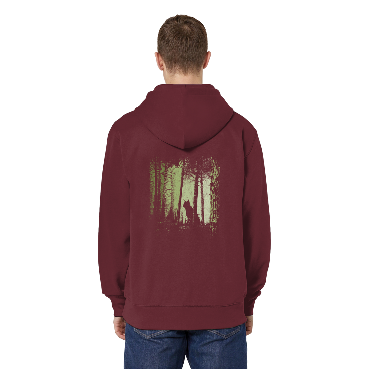 Luchs Wildkatze im Zwielicht Wald - Organic Relaxed Zipper