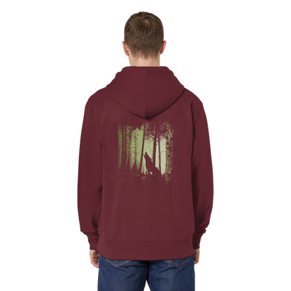 Einsamer Wolf im Zwielicht Wald  - Organic Relaxed Zipper