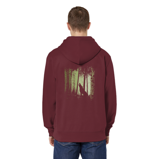 Einsamer Wolf im Zwielicht Wald  - Organic Relaxed Zipper
