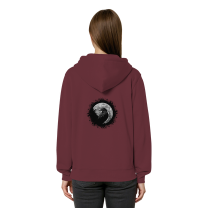 Schwarzer Rabe bei Vollmond  - Organic Relaxed Zipper
