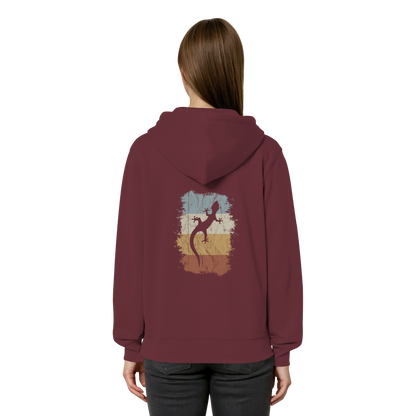 Retro Gecko Salamander Silhouette - Organic Relaxed Zipper