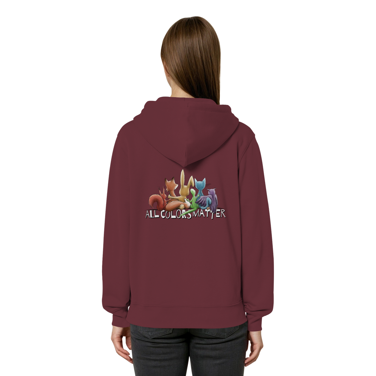 All Colors Matter! Regenbogen Tiere für Vielfalt - Organic Relaxed Zipper
