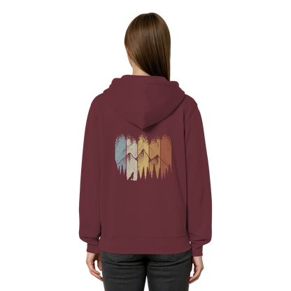 Retro Wald, Berge und Wolf  - Organic Relaxed Zipper