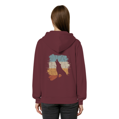Retro Style lässig heulender Wolf  - Organic Relaxed Zipper