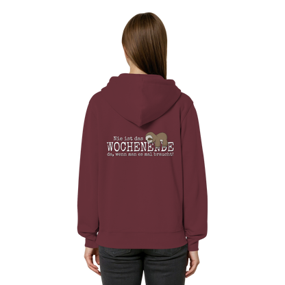 Kawaii Faultier Wochenende - Organic Relaxed Zipper