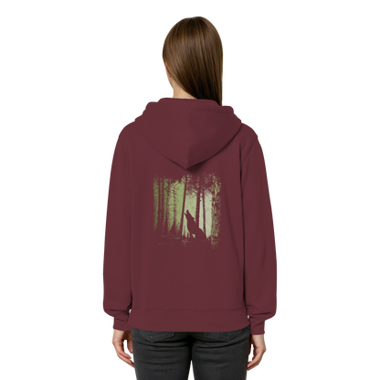 Einsamer Wolf im Zwielicht Wald  - Organic Relaxed Zipper