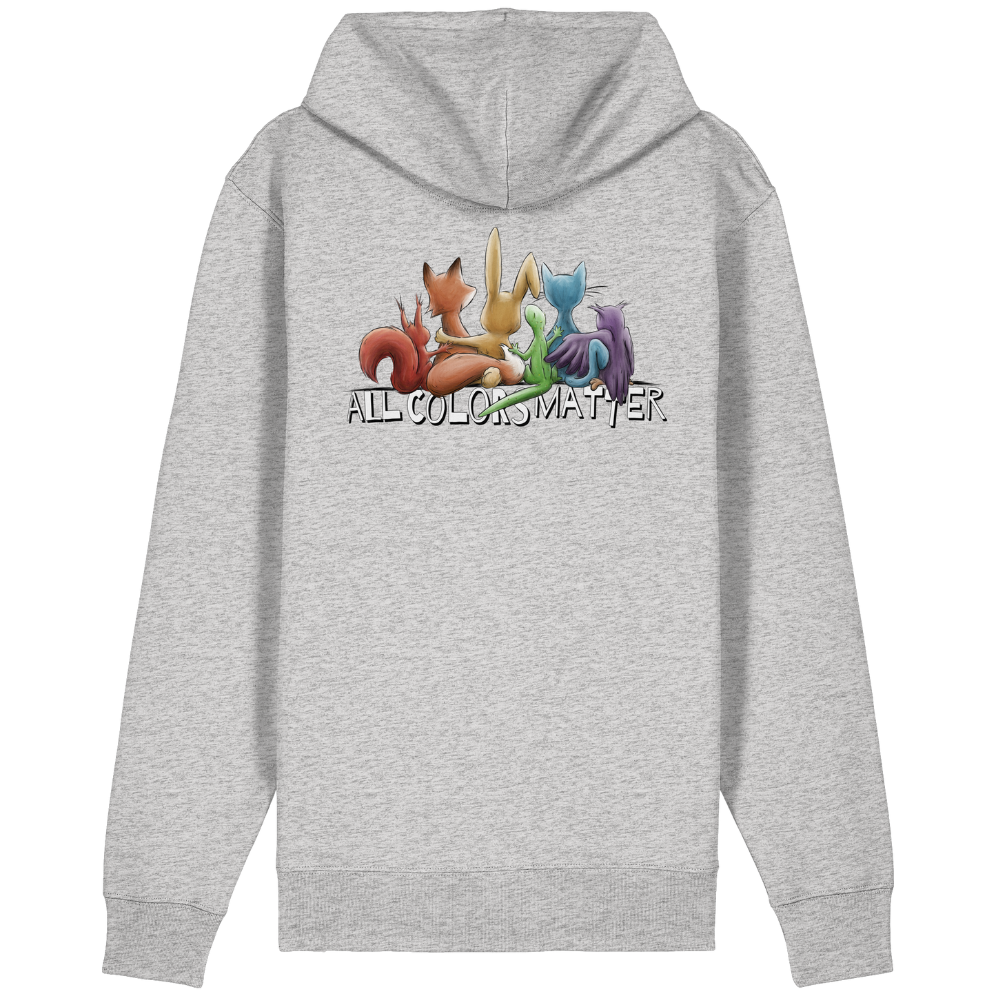 All Colors Matter! Regenbogen Tiere für Vielfalt - Organic Relaxed Zipper