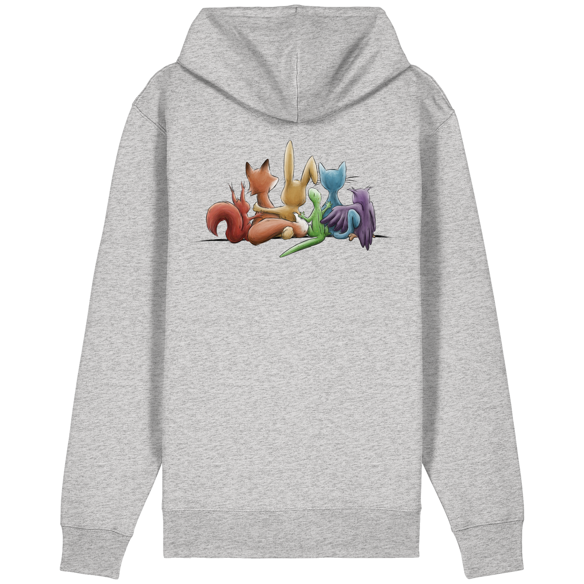 Regenbogen Tiere für Freundschaft, Toleranz und Vielfalt - Organic Relaxed Zipper