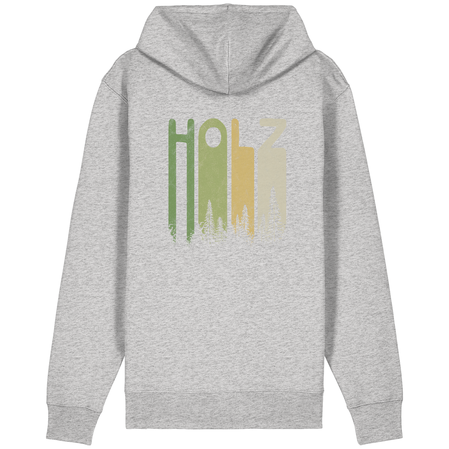 Holz Retro Wald Schriftzug - Organic Relaxed Zipper