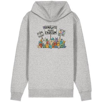 Demo-Katzen gegen Faschismus und für Vielfalt - Organic Relaxed Zipper