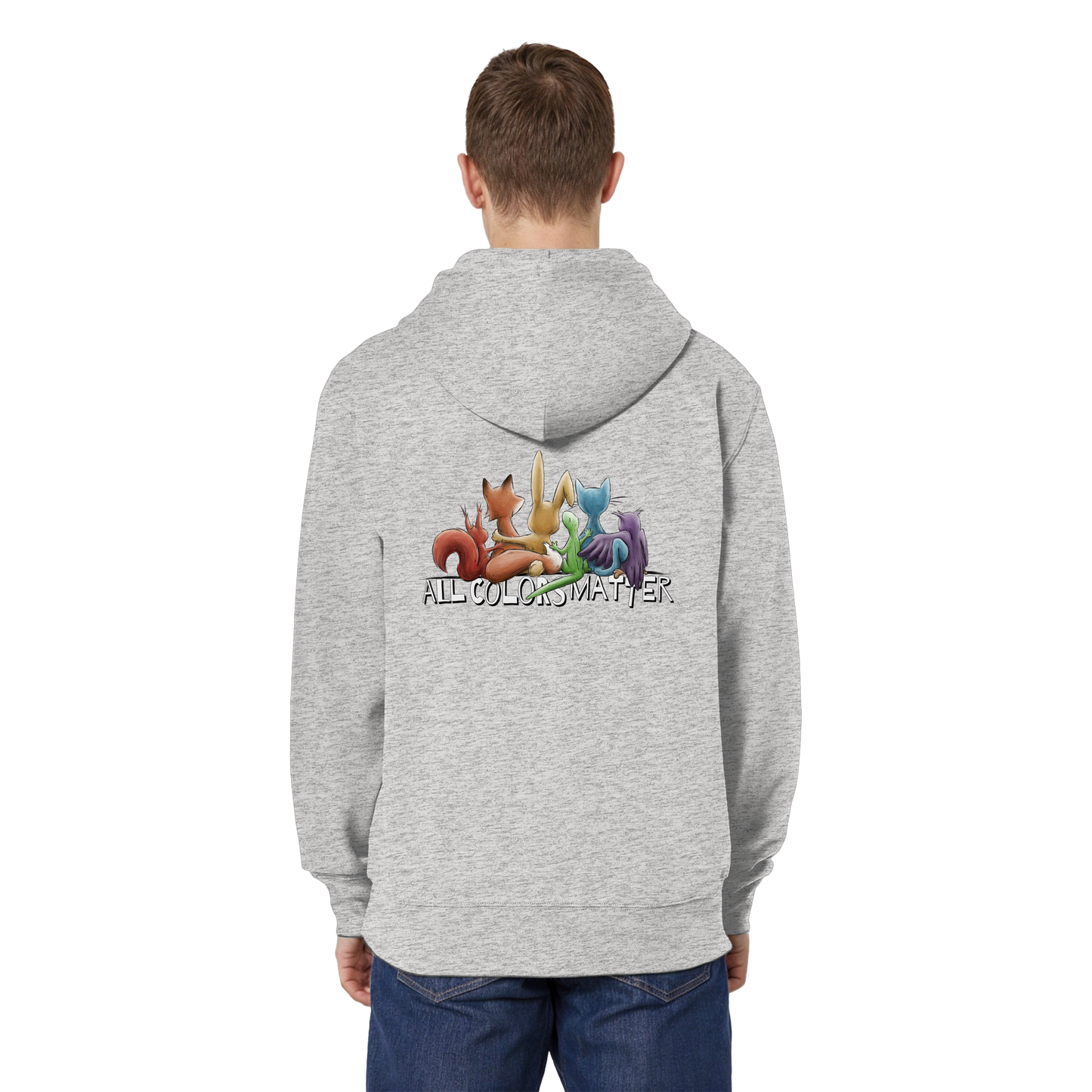 All Colors Matter! Regenbogen Tiere für Vielfalt - Organic Relaxed Zipper