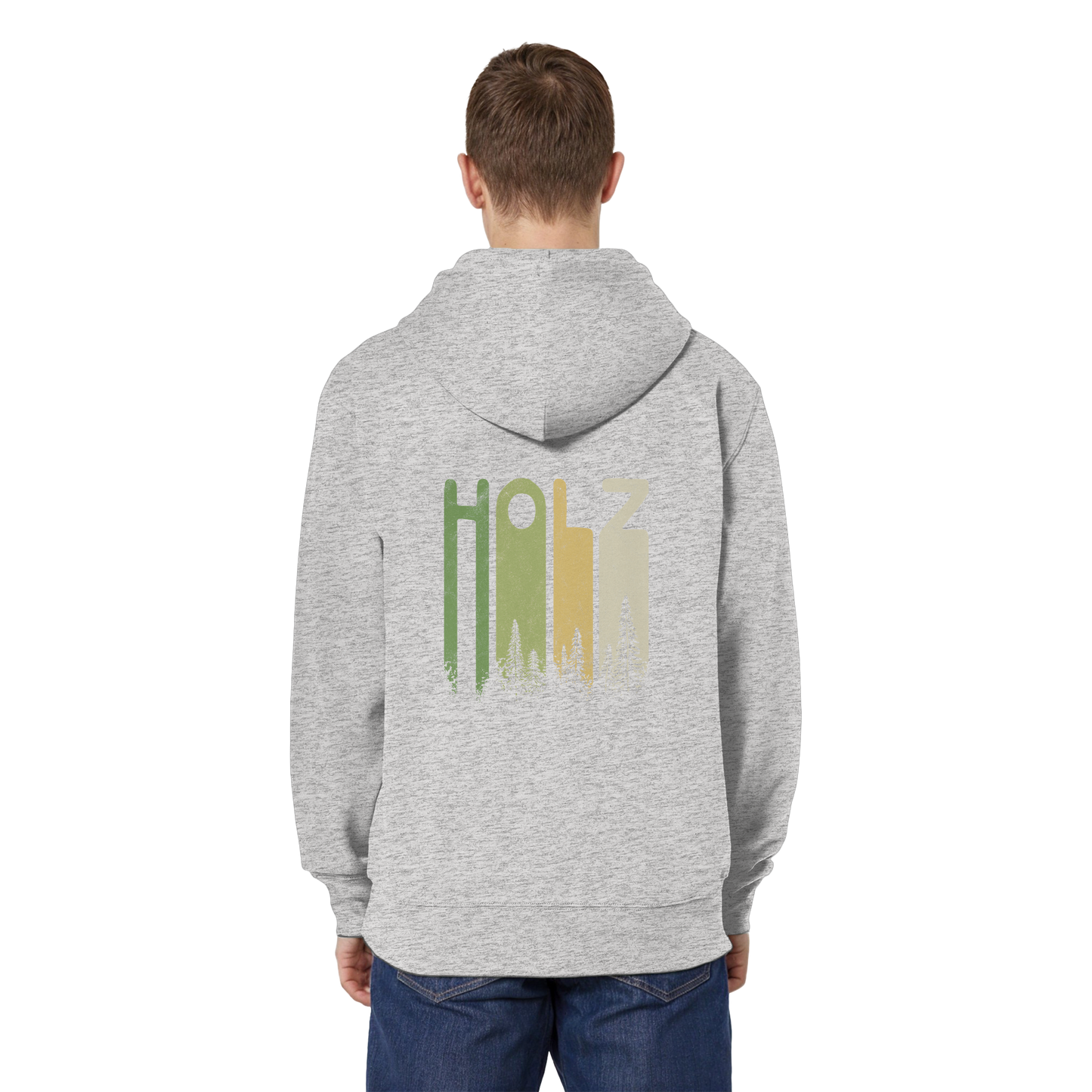 Holz Retro Wald Schriftzug - Organic Relaxed Zipper