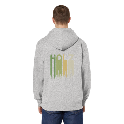 Holz Retro Wald Schriftzug - Organic Relaxed Zipper